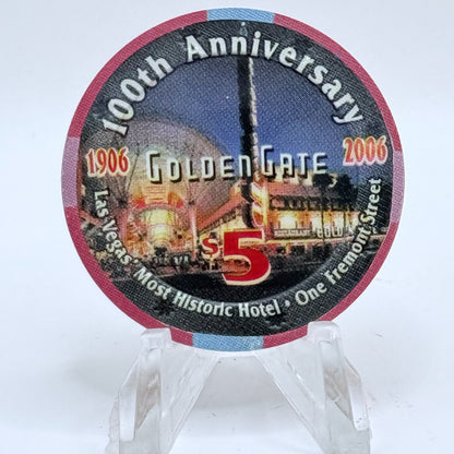 Golden Gate Las Vegas Nevada 2006 '100th Anniversary' LE $5 Casino Chip E5127