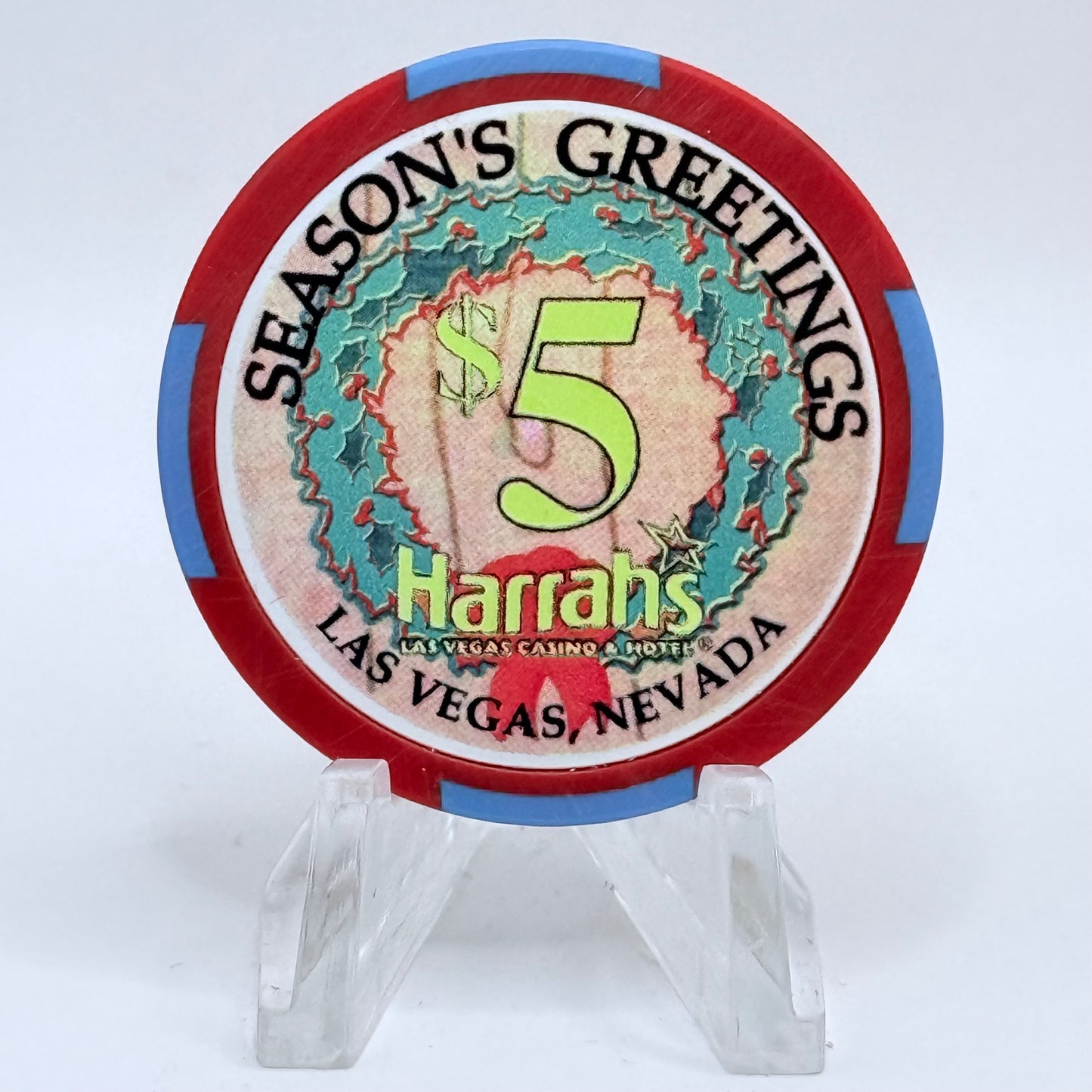 Harrah's Las Vegas Nevada 2003 'Two Turtle Doves' Series 2312 LE $5 Casino Chip E0957