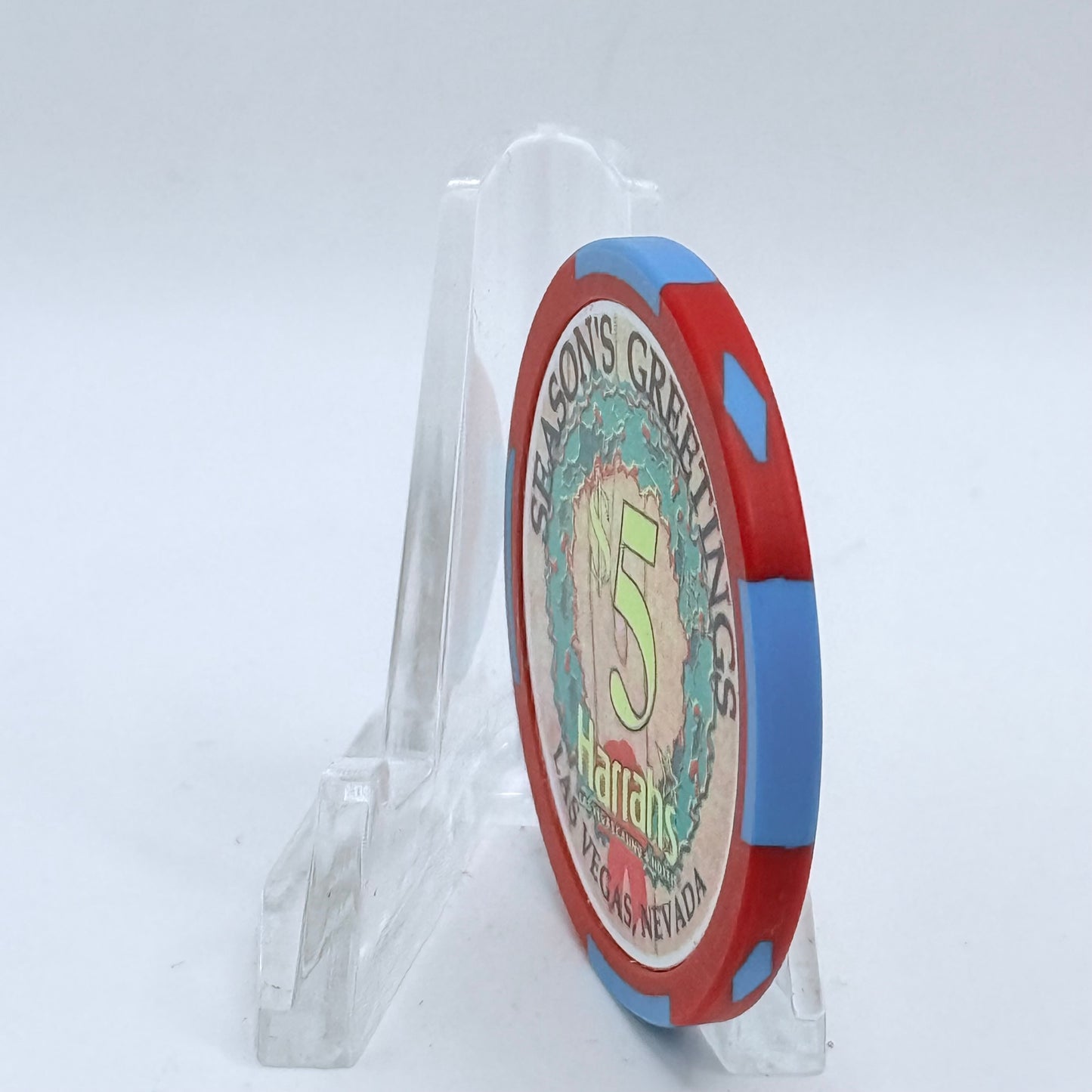 Harrah's Las Vegas Nevada 2003 'Two Turtle Doves' Series 2312 LE $5 Casino Chip E0957