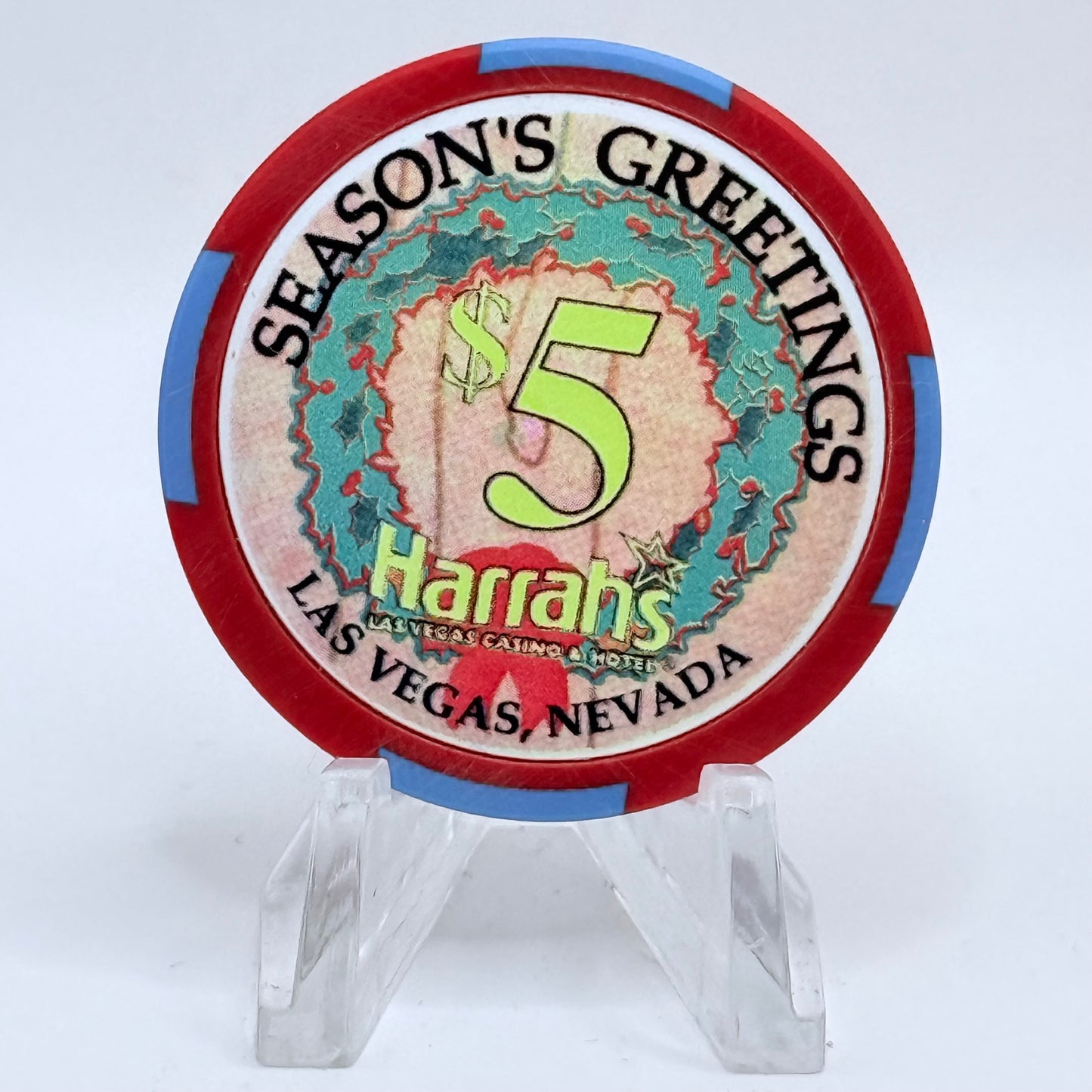 Harrah's Las Vegas Nevada 2003 'Three French Hens' Series 2312 LE $5 Casino Chip E0953