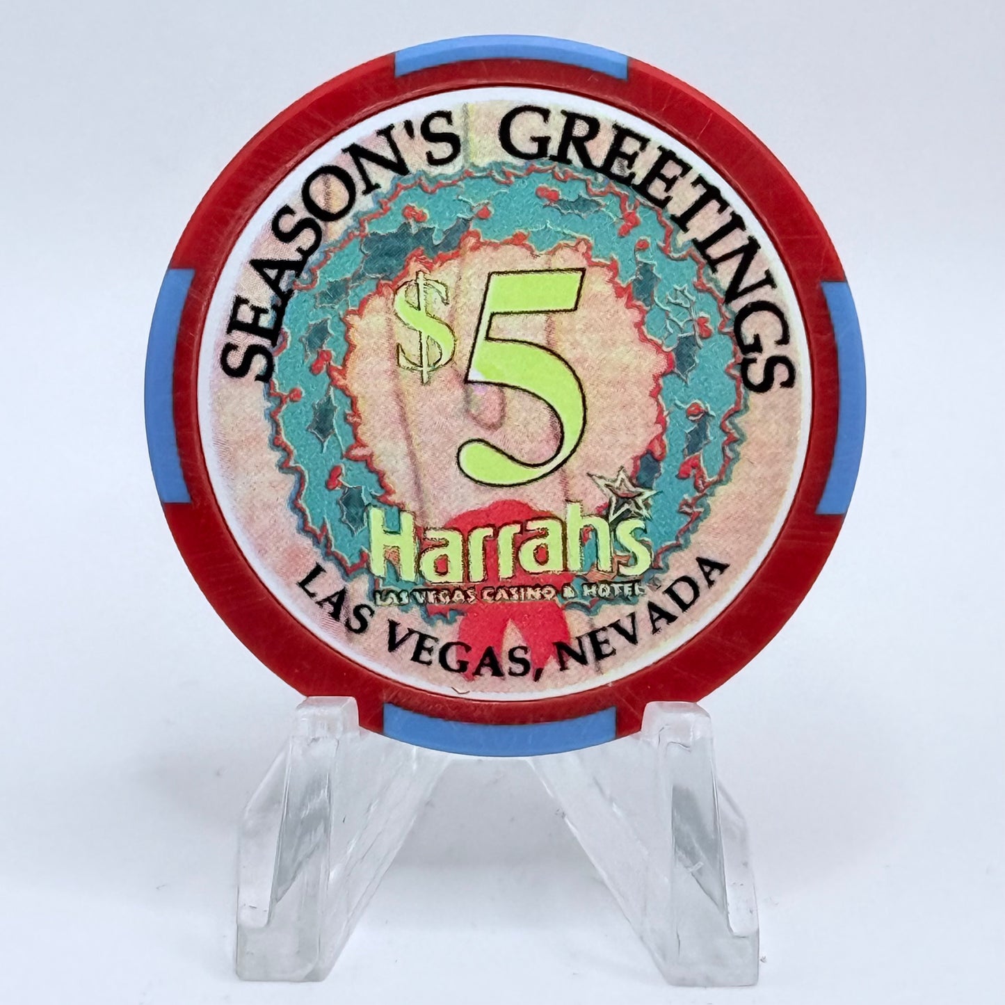 Harrah's Las Vegas Nevada 2003 'Four Calling Birds' Series 2312 LE $5 Casino Chip E0924