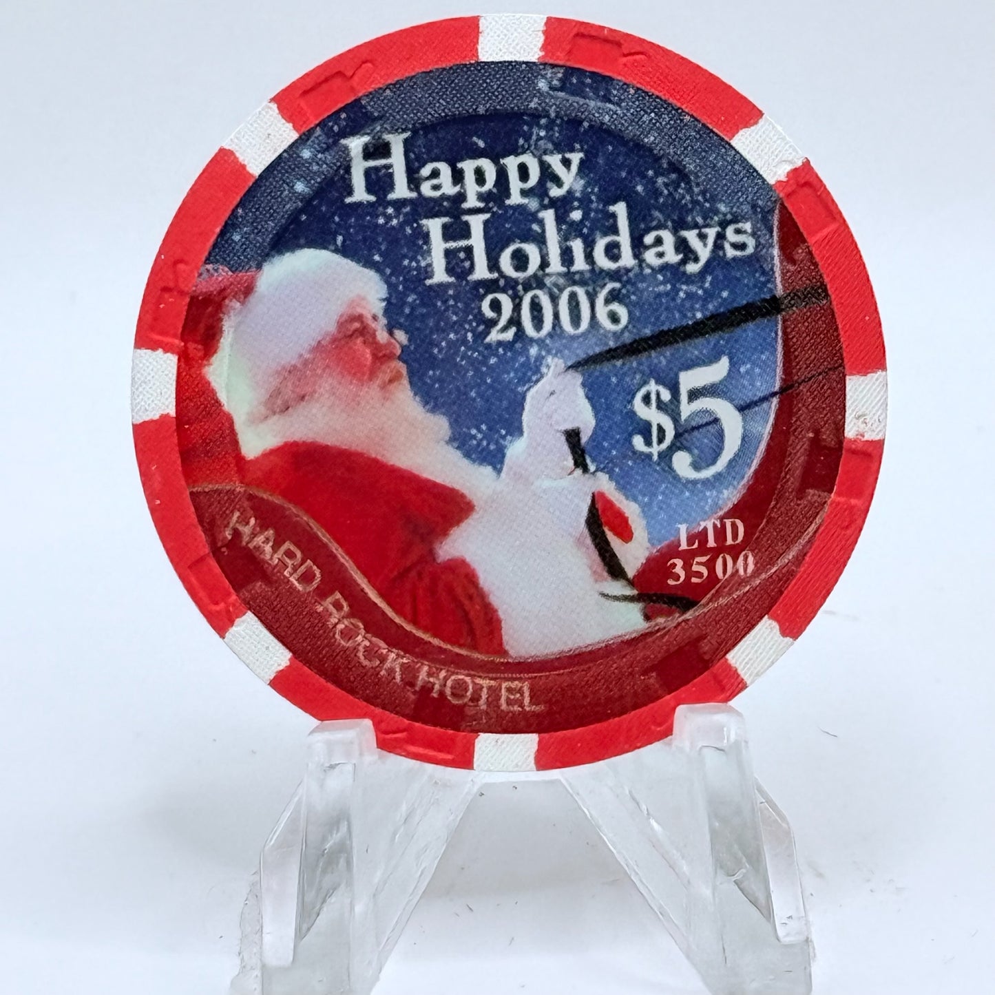 Hard Rock - Las Vegas Las Vegas Nevada 2006 'Christmas' LE $5 Casino Chip E5803