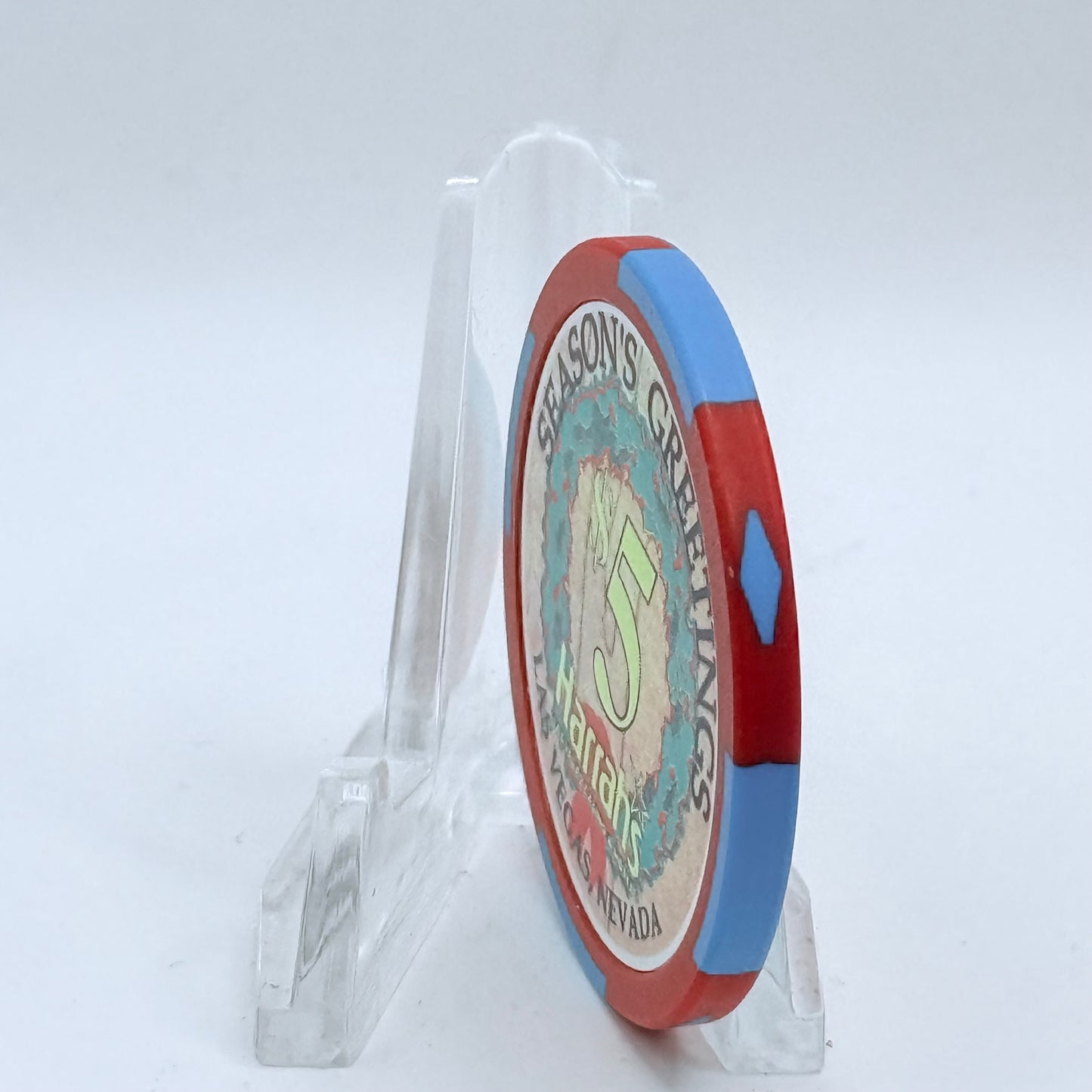 Harrah's Las Vegas Nevada 2003 'Six Geese a Laying' Series 2312 LE $5 Casino Chip E0949