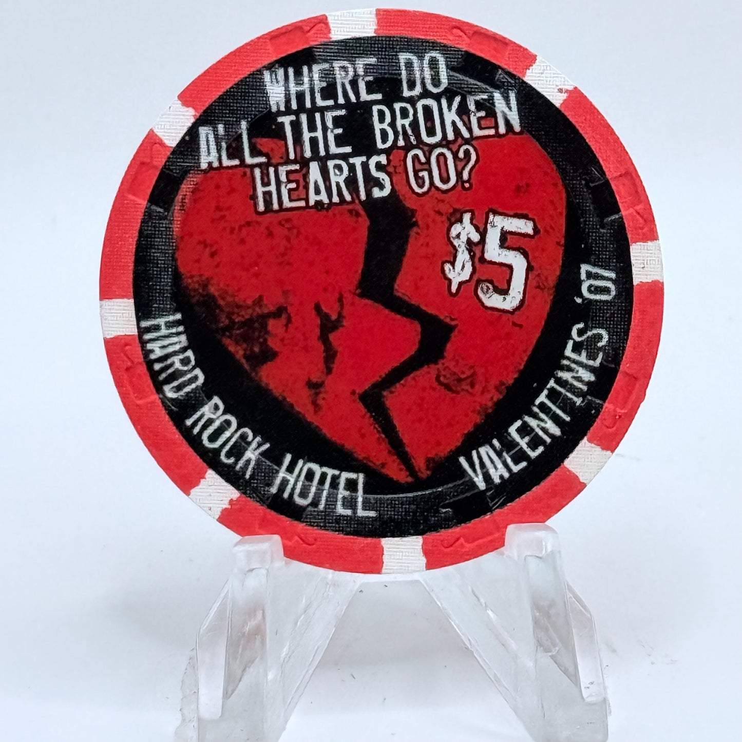 Hard Rock - Las Vegas Las Vegas Nevada 2007 'Valentine's Day' LE $5 Casino Chip E5937