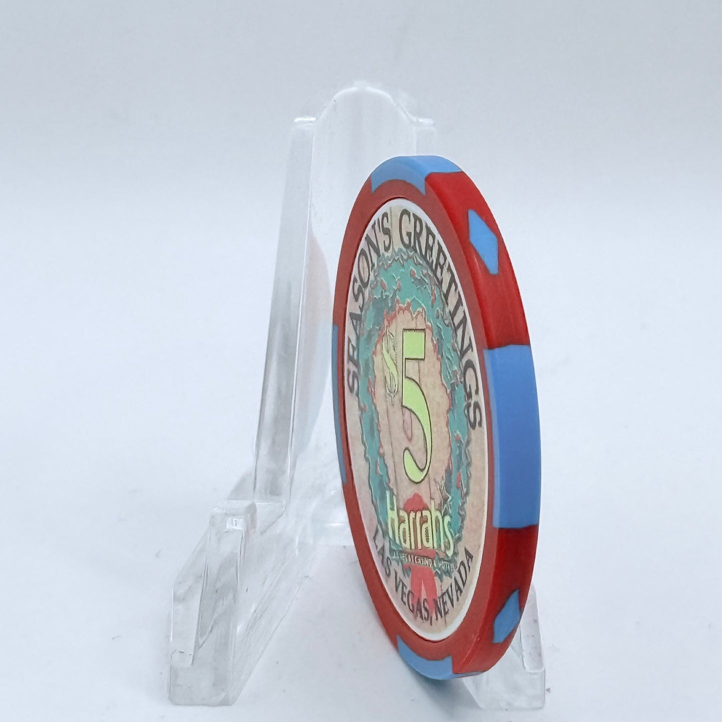 Harrah's Las Vegas Nevada 2003 'Seven Swans a Swimming' Series 2312 LE $5 Casino Chip E0947