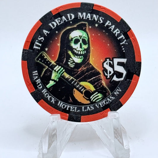Hard Rock - Las Vegas Las Vegas Nevada 1998 'Halloween - Its a Dead Man's Party' LE $5 Casino Chip V2665
