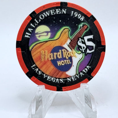 Hard Rock - Las Vegas Las Vegas Nevada 1998 'Halloween - Its a Dead Man's Party' LE $5 Casino Chip V2665