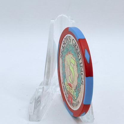 Harrah's Las Vegas Nevada 2003 'Ten Lords a Leaping' Series 2312 LE $5 Casino Chip E0951