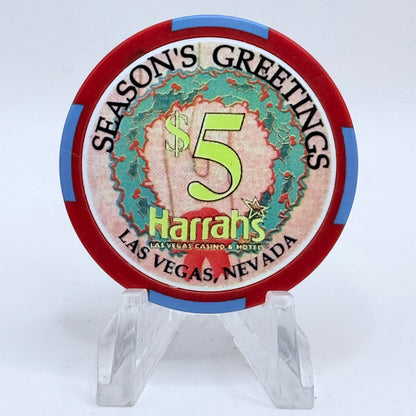 Harrah's Las Vegas Nevada 2003 'Eleven Pipers Piping' Series 2312 LE $5 Casino Chip E0920