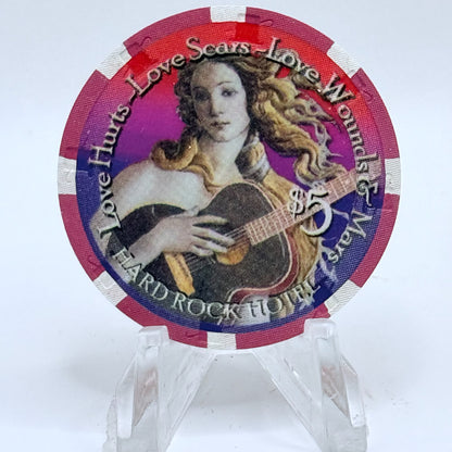 Hard Rock - Las Vegas Las Vegas Nevada 2002 'Valentine's Day' LE $5 Casino Chip V8689