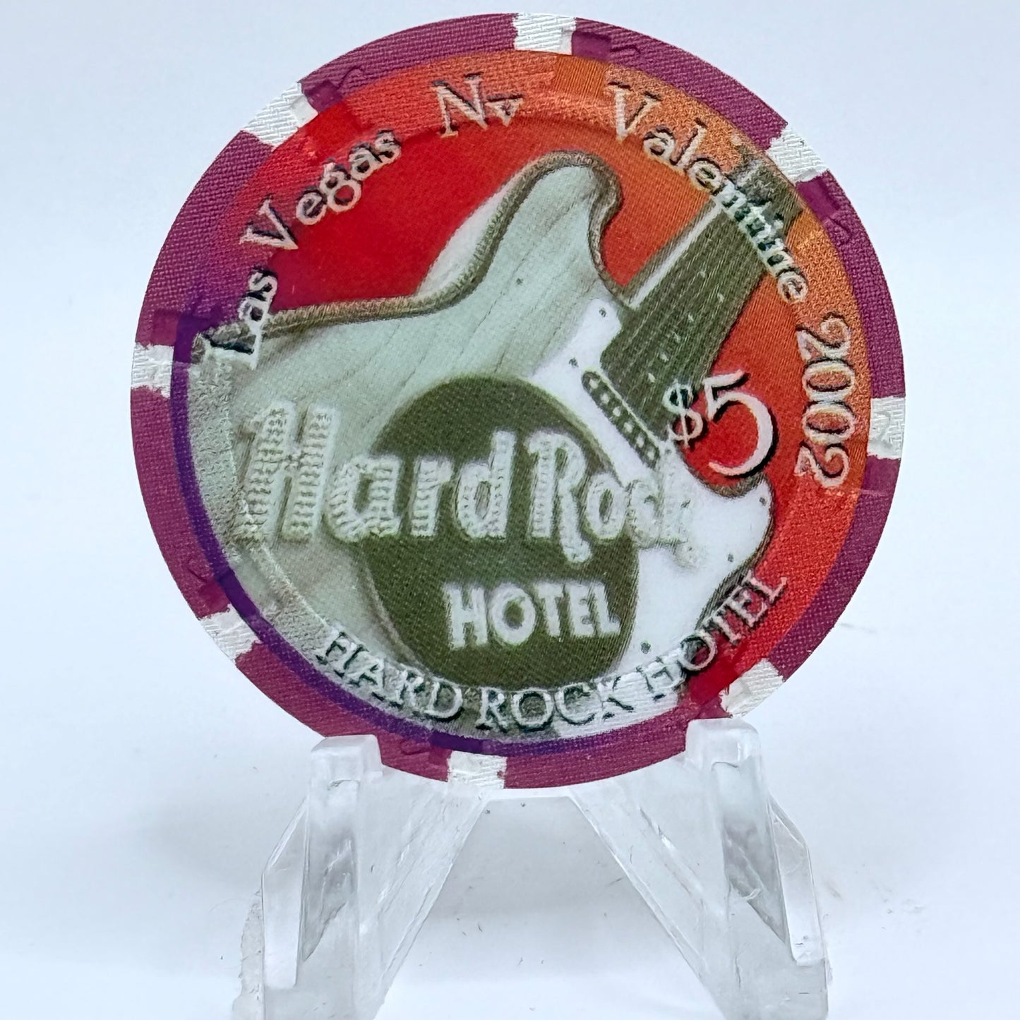 Hard Rock - Las Vegas Las Vegas Nevada 2002 'Valentine's Day' LE $5 Casino Chip V8689