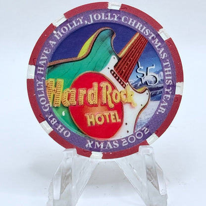 Hard Rock - Las Vegas Las Vegas Nevada 2002 'Christmas' LE $5 Casino Chip E0758