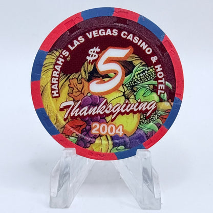 Harrah's Las Vegas Nevada 2004 'Thanksgiving' LE $5 Casino Chip E4739