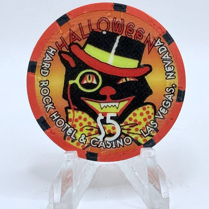 Hard Rock - Las Vegas Las Vegas Nevada 2003 'Halloween Cat' LE $5 Casino Chip E0763