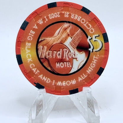 Hard Rock - Las Vegas Las Vegas Nevada 2003 'Halloween Cat' LE $5 Casino Chip E0763