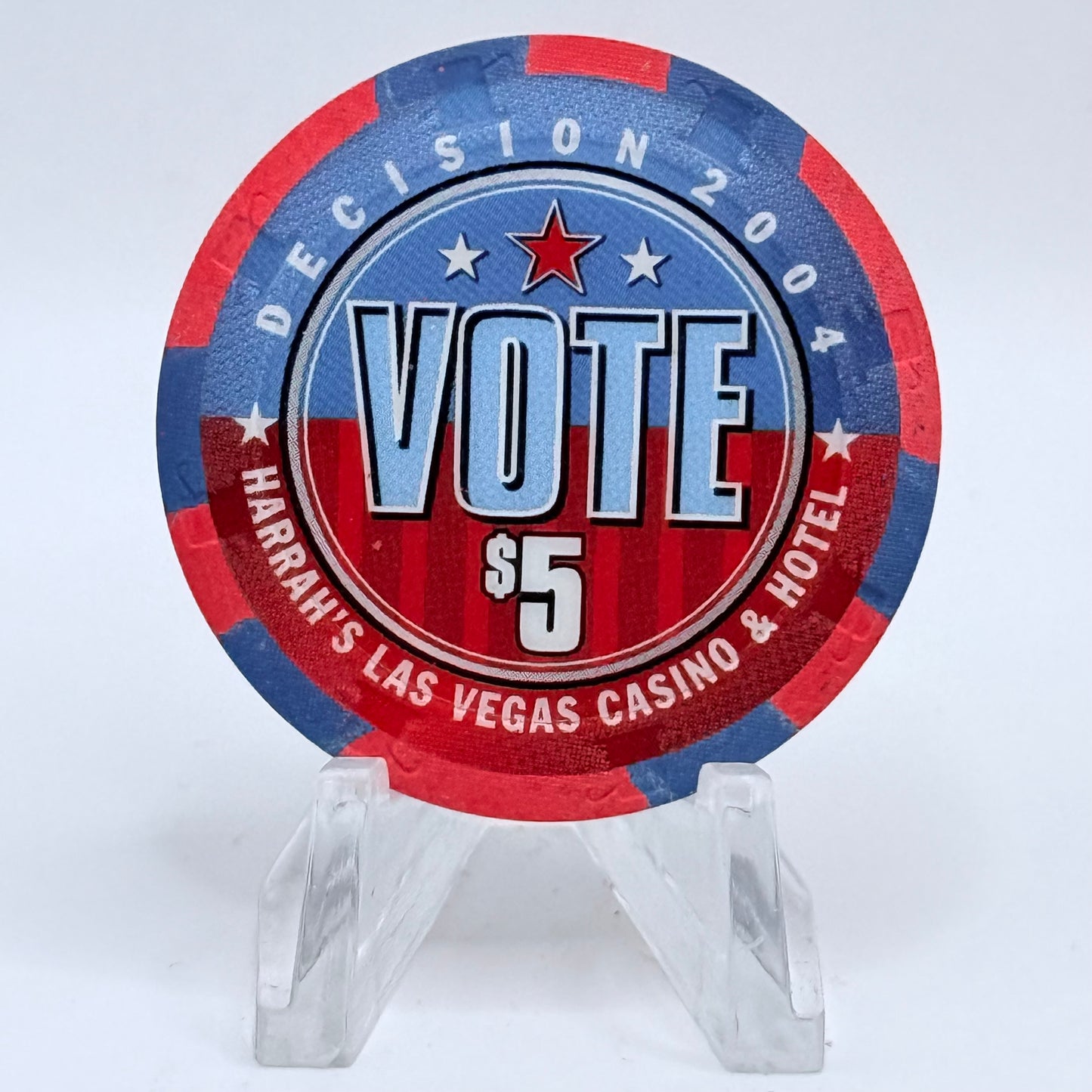 Harrah's Las Vegas Nevada 2004 'Vote' LE $5 Casino Chip E4007