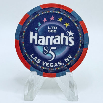 Harrah's Las Vegas Nevada 2004 'Wintersnowman - Christmas' LE $5 Casino Chip E4780