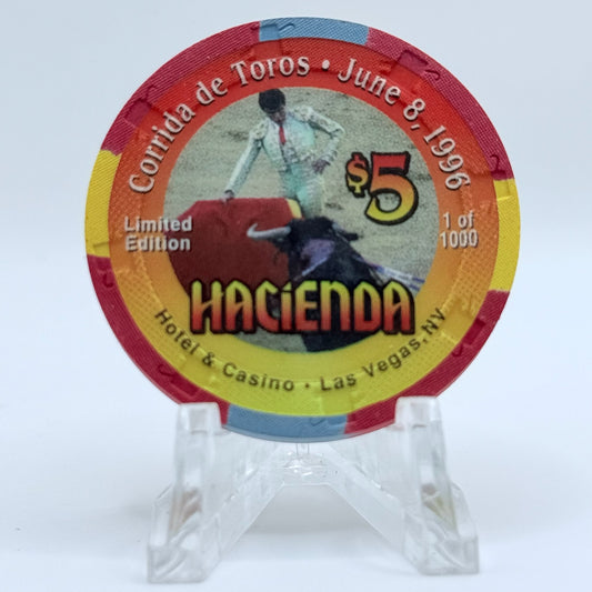 Hacienda Las Vegas Nevada 1996 'Corrida de Toros' LE $5 Casino Chip N8478