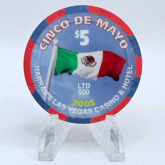 Harrah's Las Vegas Nevada 2005 'Cinco De Mayo' LE $5 Casino Chip E4622