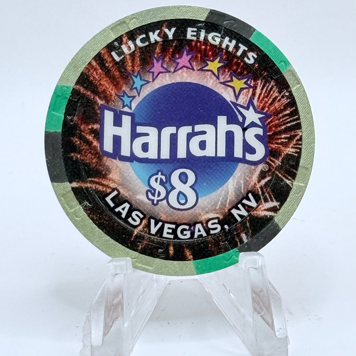 Harrah's Las Vegas Nevada 2008 'Lucky Eights' LE $8 Casino Chip E7133