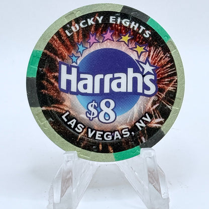 Harrah's Las Vegas Nevada 2008 'Lucky Eights' LE $8 Casino Chip E7133