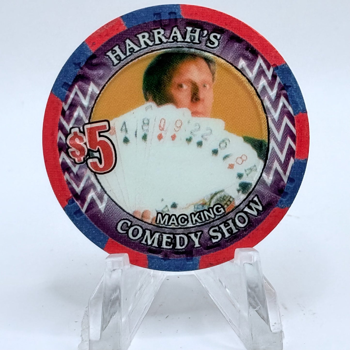 Harrah's Las Vegas Nevada 2001 'Mac King Comedy Show' LE $5 Casino Chip V8909