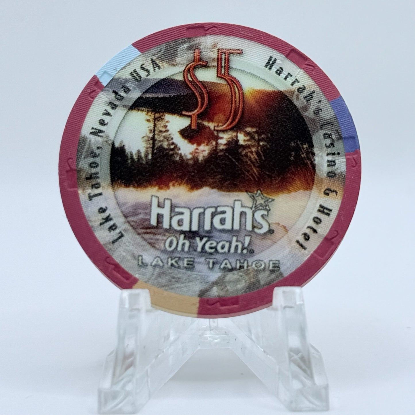 Harrah's Lake Tahoe Nevada 2004 'William F. Harrah' LE $5 Casino Chip E4091