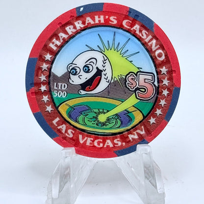 Harrah's Las Vegas Nevada 2002 'Take Me Out To Ballgame' LE $5 Casino Chip E0973