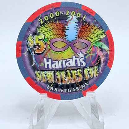 Harrah's Las Vegas Nevada 2000 'New Years Eve' LE $5 Casino Chip V7218