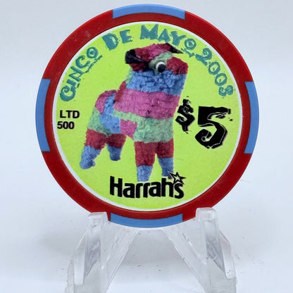 Harrah's Las Vegas Nevada 2003 'Cinco De Mayo' LE $5 Casino Chip E0916