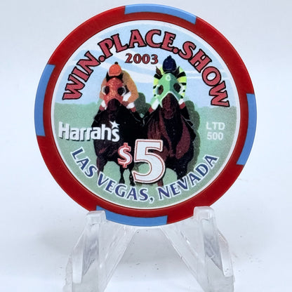 Harrah's Las Vegas Nevada 2003 'Win, Place, Show' LE $5 Casino Chip E0959