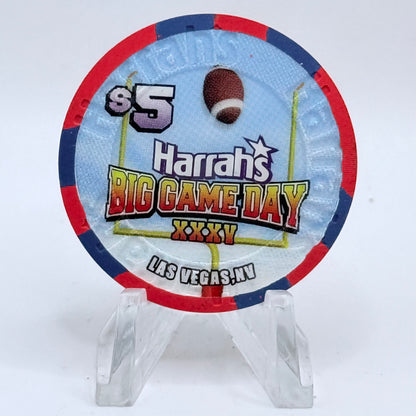 Harrah's Las Vegas Nevada 2001 'Big Game XXXV' LE $5 Casino Chip V7335