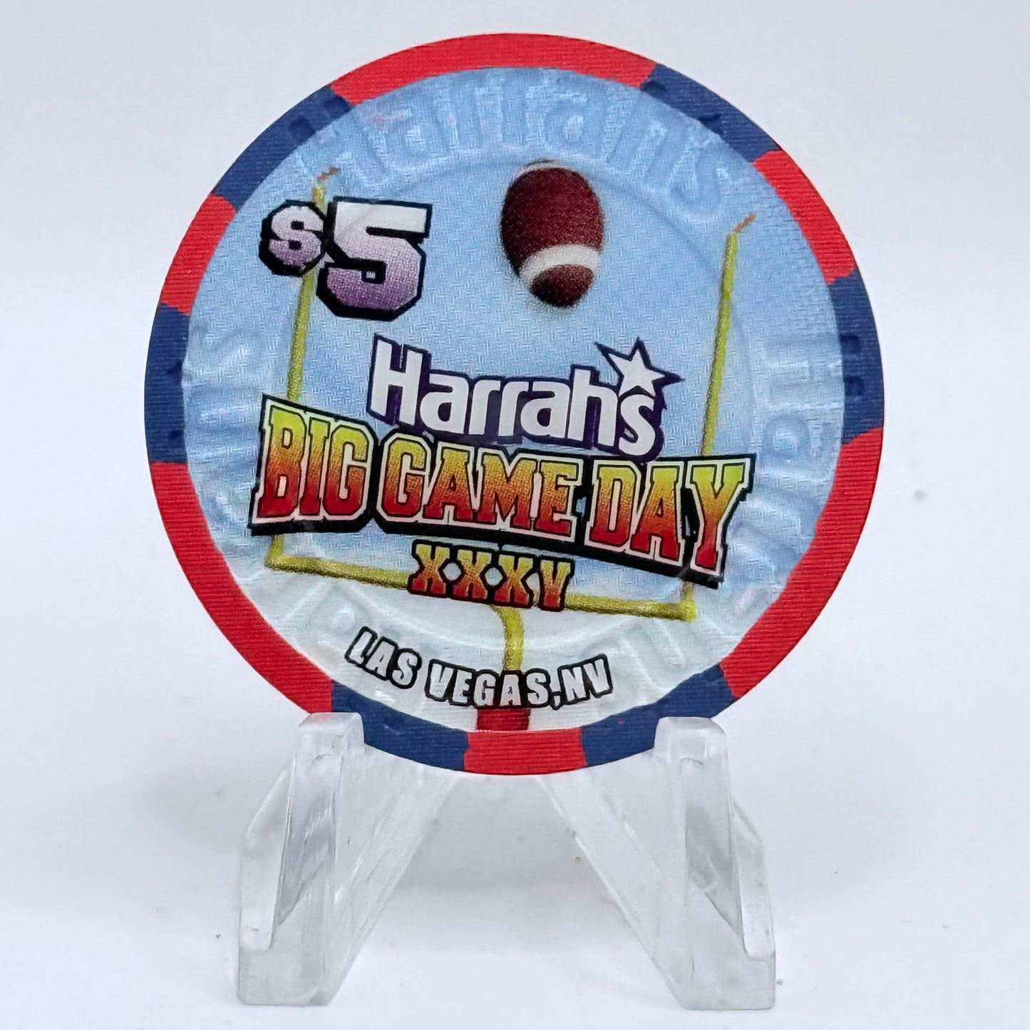 Harrah's Las Vegas Nevada 2001 'Big Game XXXV' LE $5 Casino Chip V7335