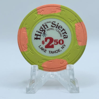 High Sierra Lake Tahoe Nevada 1990 $2.50 Casino Chip N5164.1