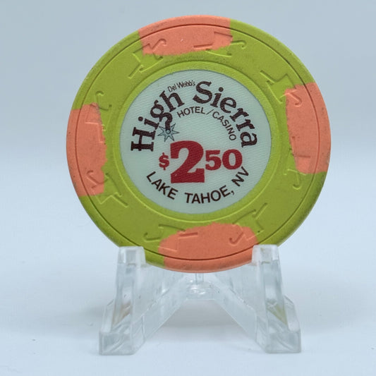 High Sierra Lake Tahoe Nevada 1990 $2.50 Casino Chip N5164.1