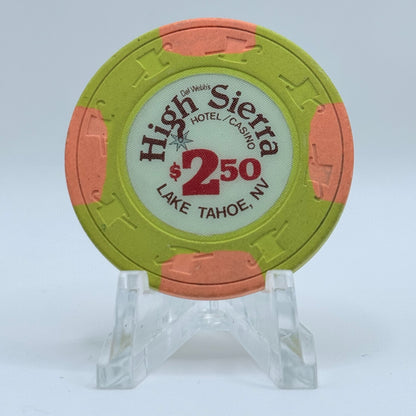 High Sierra Lake Tahoe Nevada 1990 $2.50 Casino Chip N5164.1