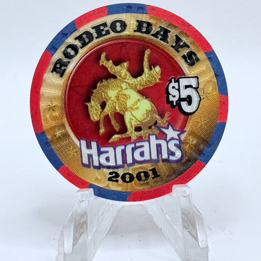 Harrah's Las Vegas Nevada 2001 'Rodeo Days' LE $5 Casino Chip V8917