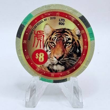 Harrah's Las Vegas Nevada 2010 'Year Of The Tiger' LE $8 Casino Chip E9519