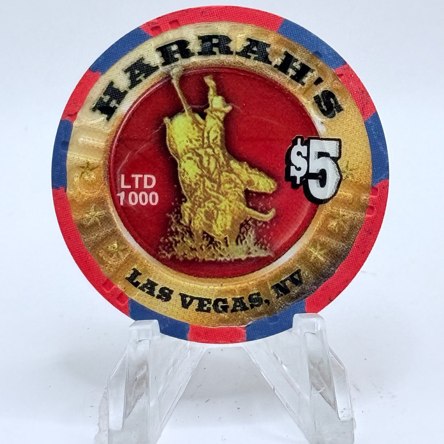 Harrah's Las Vegas Nevada 2001 'Rodeo Days' LE $5 Casino Chip V8917