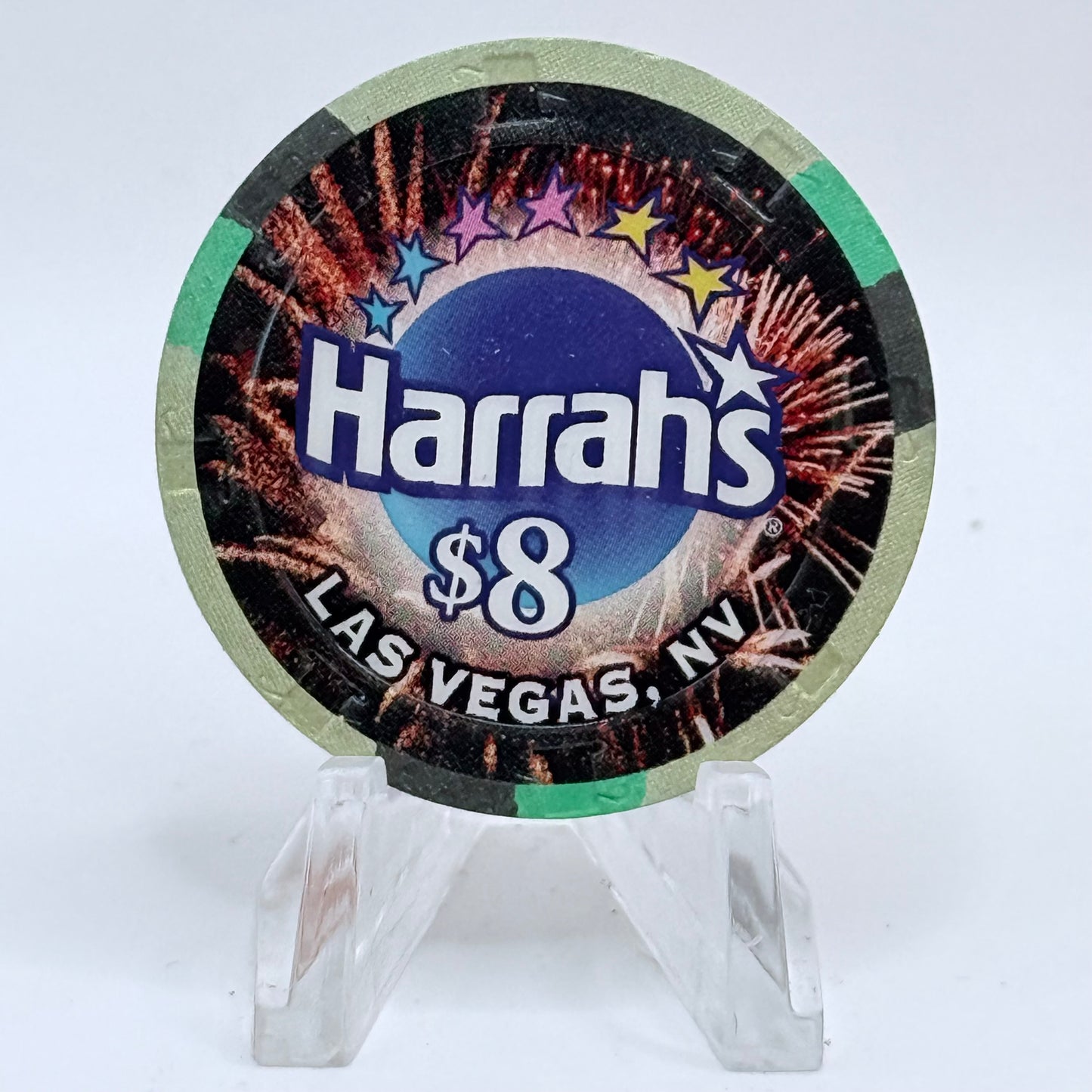Harrah's Las Vegas Nevada 2010 'Year Of The Tiger' LE $8 Casino Chip E9519