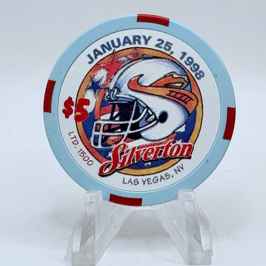 Silverton Las Vegas Nevada 1998 'Super Bowl' LE $5 Casino Chip V1543