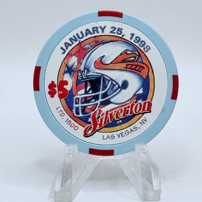 Silverton Las Vegas Nevada 1998 'Super Bowl' LE $5 Casino Chip V1543