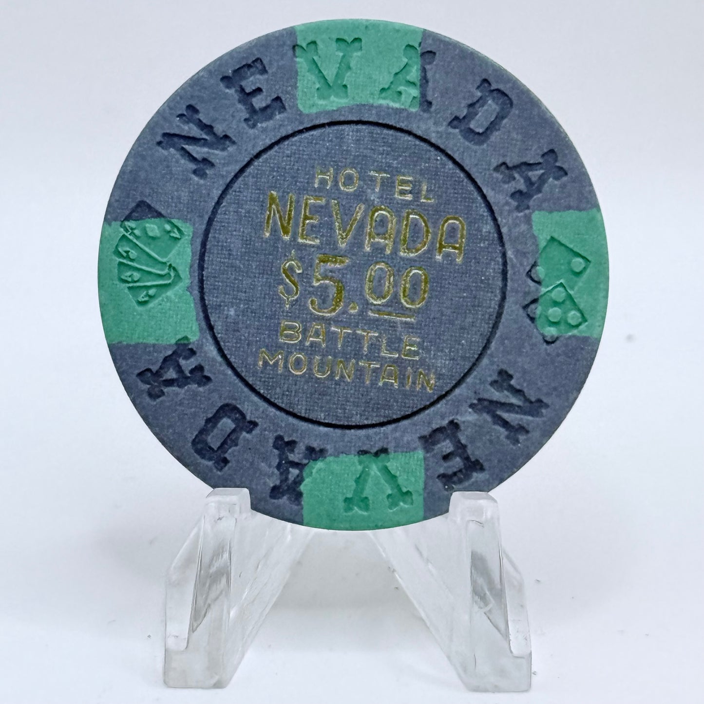 Hotel Nevada Battle Mountain Nevada 1970s $5 Casino Chip N6005