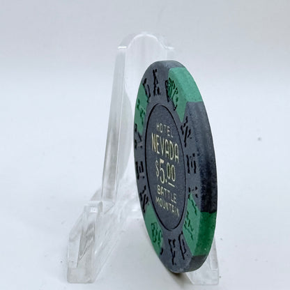 Hotel Nevada Battle Mountain Nevada 1970s $5 Casino Chip N6005