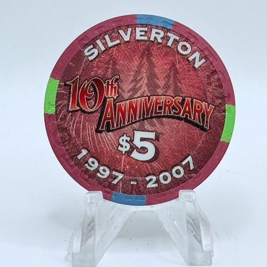 Silverton Las Vegas Nevada 2007 '10th Anniversary' LE $5 Casino Chip E8360