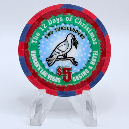 Harrah's Las Vegas Nevada 2004 'Two Turtle Doves' Series 2314 LE $5 Casino Chip E4236