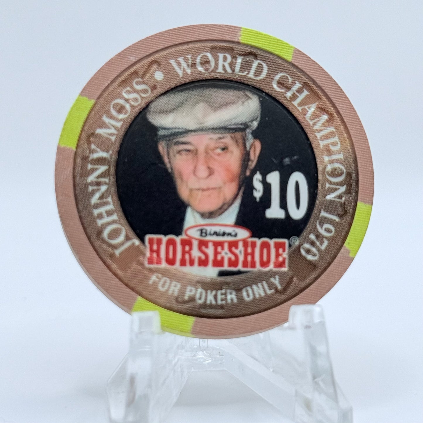 Horseshoe Club (Binion's) Las Vegas Nevada 1996 'Johnny Moss' LE $10 Casino Chip N8604