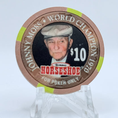 Horseshoe Club (Binion's) Las Vegas Nevada 1996 'Johnny Moss' LE $10 Casino Chip N8604