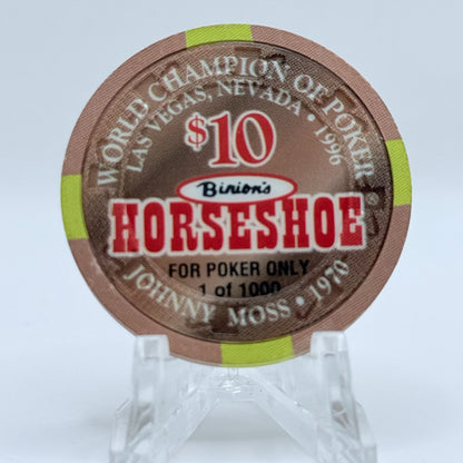 Horseshoe Club (Binion's) Las Vegas Nevada 1996 'Johnny Moss' LE $10 Casino Chip N8604