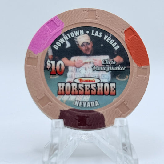 Horseshoe Club (Binion's) Las Vegas Nevada 2004 'Chris Moneymaker' $10 Casino Chip E3266